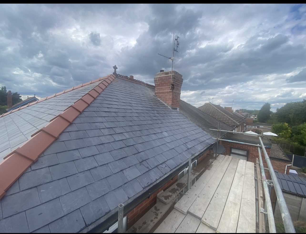 Slate roof detail — First Choice Roofing project